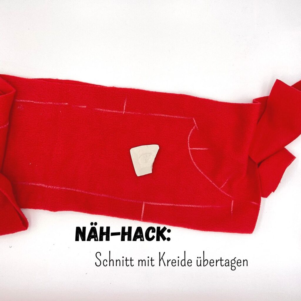 Schnitt mit Kreide übertragen