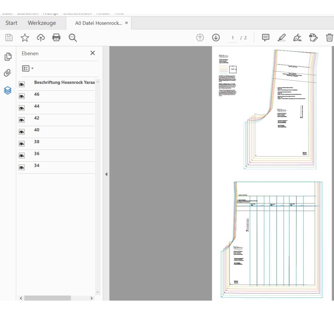 Schnittmuster auf Ebenen | TOSCAminni