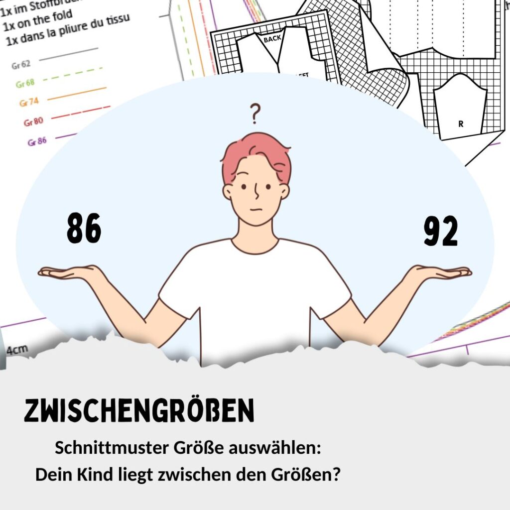 Kind liegt zwischen den Größen