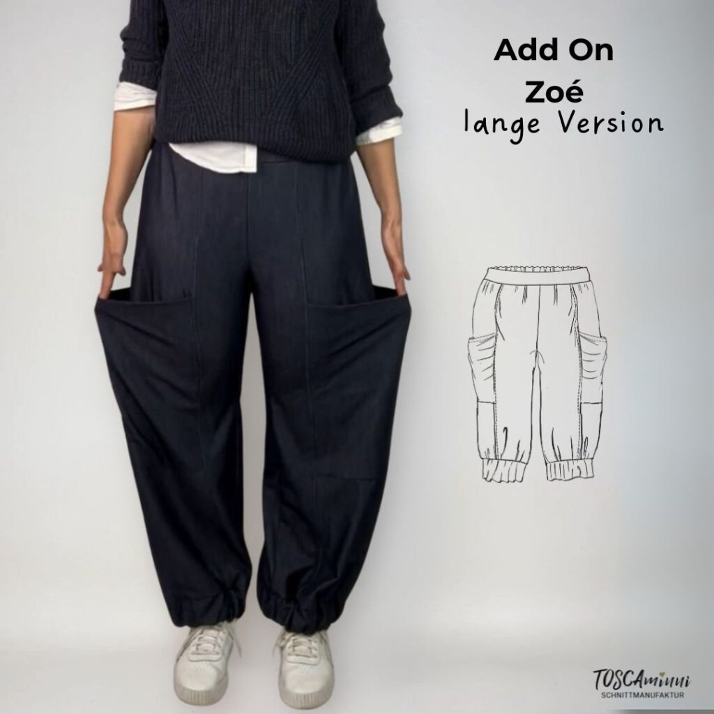 Add On Schnittmuster Hose Zoé lange Version Gr. 34-54