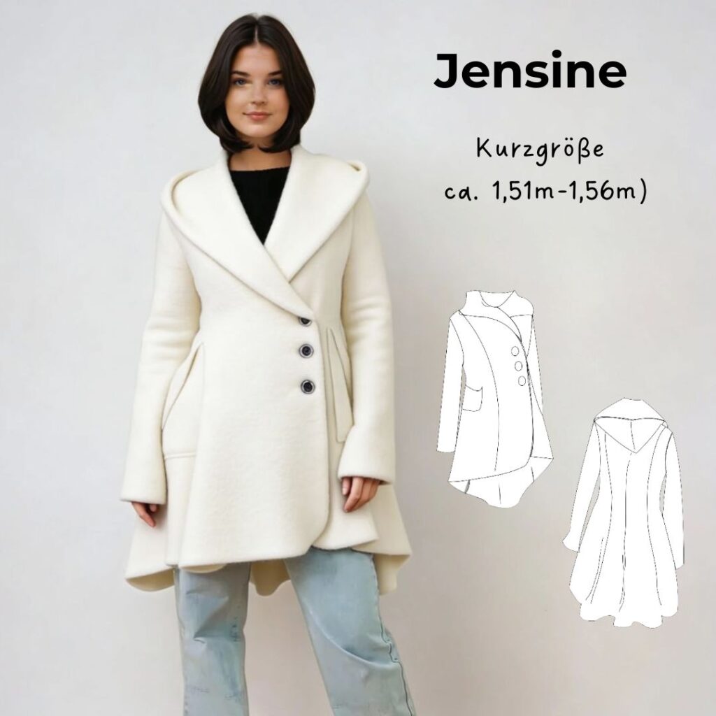 Schnittmuster Mantel Kurzgrösse Mantelschnittmuster mit Kapuze für kleine Frauen | TOSCAminni