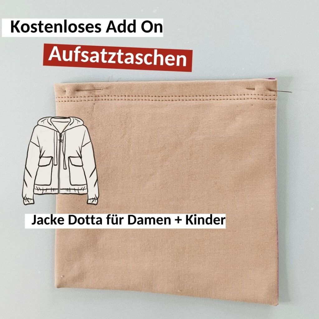 Produktbild Add On für Aufsatztaschen für das Schnittmuster Jacke Dotta von TOSCAminni-Schnittmanufaktur