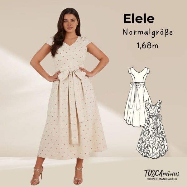 Schnittmuster Leinenkleid Elele Normalgröße 1,68m
