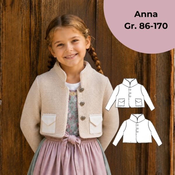 Trachten-Janker Kinder – Schnittmuster Jacke Anna Gr. 86–170