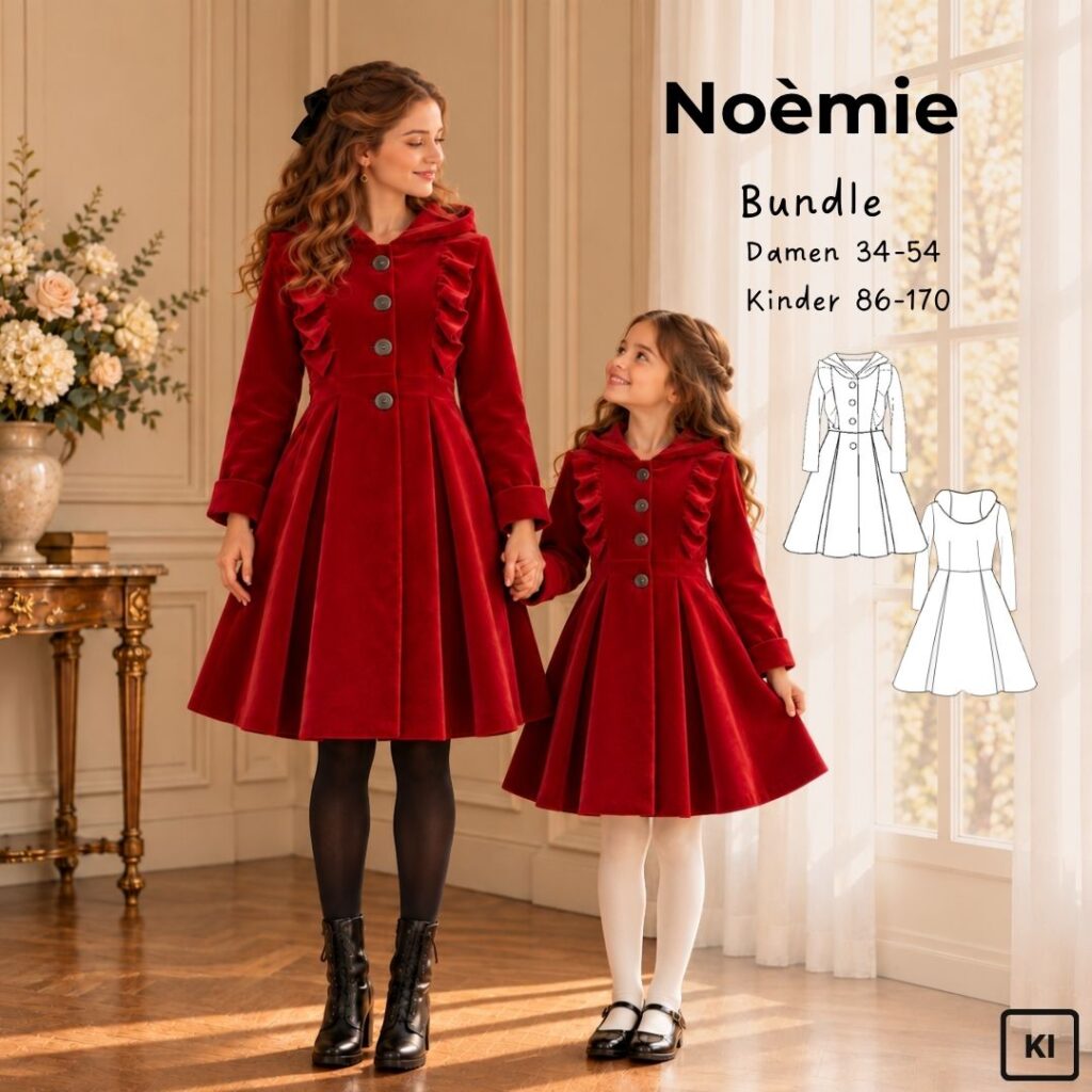 Schnittmuster Mantel Noèmie Bundle für Damen und Kinder